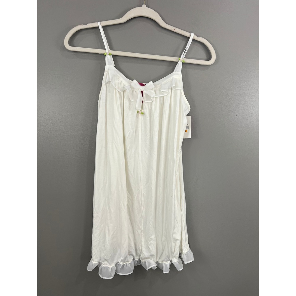 Betsey Johnson Nightgown Womens Small Pearl White NEW Luscious Knit 732276